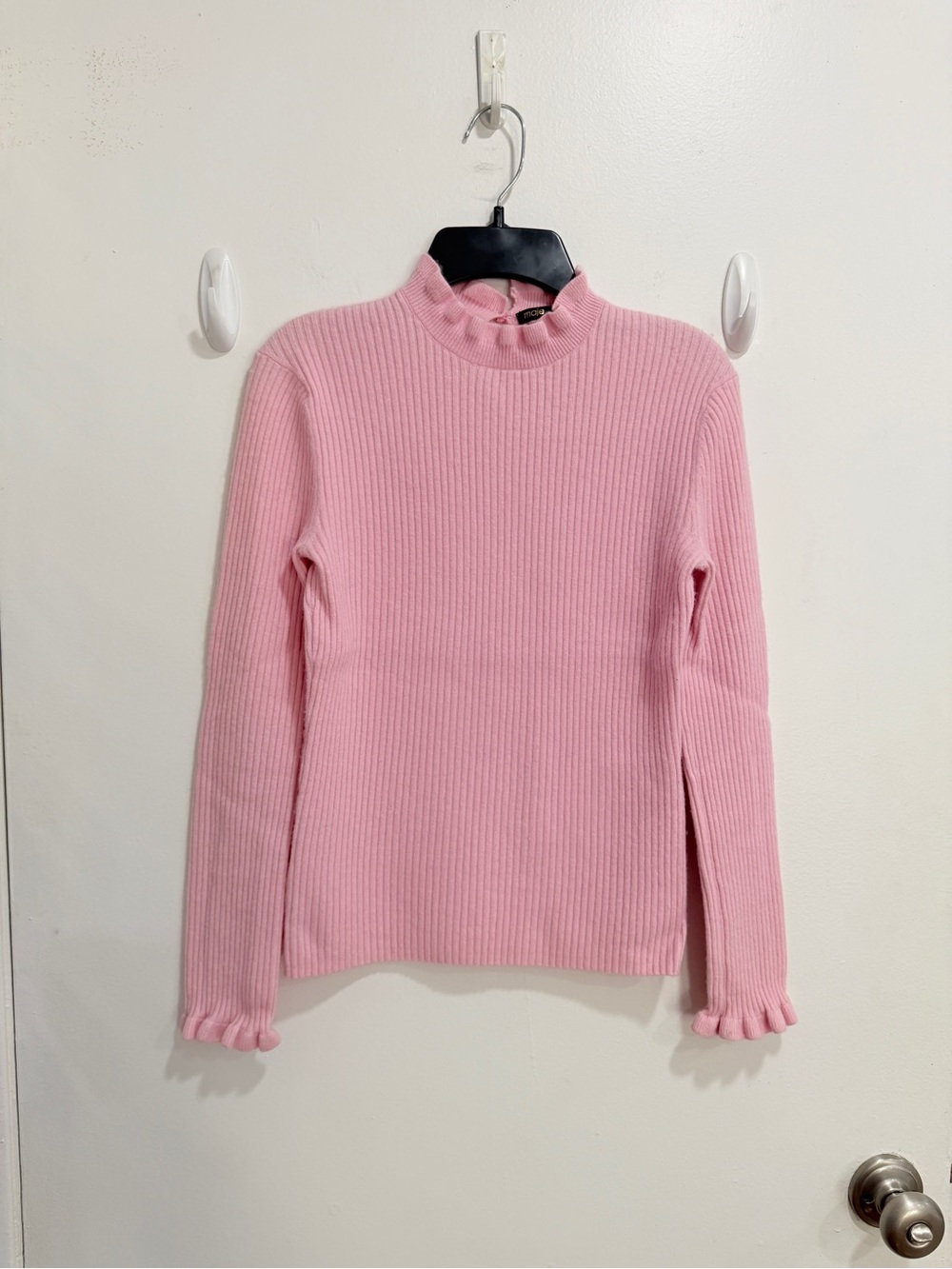 Maje NWOT Pink Ribbed Mock Neck Women's Sweater